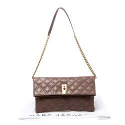 Pre Owned Marc Jacobs Brown Quilted Leather Eugenie Clutch
