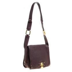 Pre Owned Marc Jacobs Dark Burgundy Leather Crossbody Bag