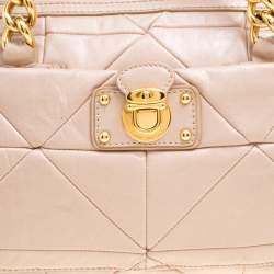 Marc Jacobs Blush Pink Quilted Glazed Leather Chain Satchel