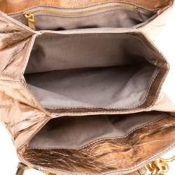 Pre Owned Marc Jacobs Rose Gold Quilted Leather Shoulder Bag