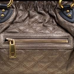 Pre Owned Marc Jacobs Gun Metal Quilted Leather Stam Shoulder Bag