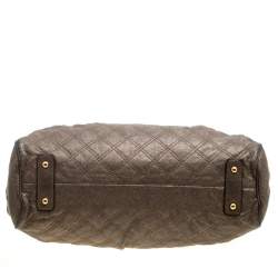 Pre Owned Marc Jacobs Gun Metal Quilted Leather Stam Shoulder Bag