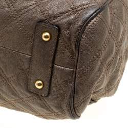 Pre Owned Marc Jacobs Gun Metal Quilted Leather Stam Shoulder Bag