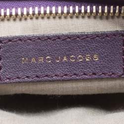 Pre Owned Marc Jacobs Purple Quilted Leather Wristlet Clutch