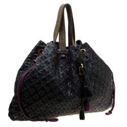Marc Jacobs Tri Color Python and Leather Memphis Drawstring Tote