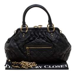 Pre Owned Marc Jacobs Black Quilted Leather Stam Shoulder Bag