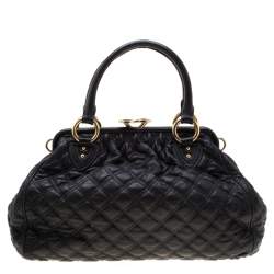 Pre Owned Marc Jacobs Black Quilted Leather Stam Shoulder Bag