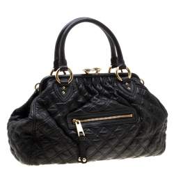 Pre Owned Marc Jacobs Black Quilted Leather Stam Shoulder Bag