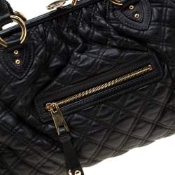 Pre Owned Marc Jacobs Black Quilted Leather Stam Shoulder Bag