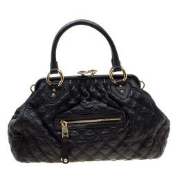 Pre Owned Marc Jacobs Black Quilted Leather Stam Shoulder Bag