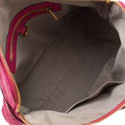 Pre Owned Marc Jacobs Dark Pink Quilted Leather Bruna Belted Tote