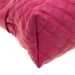 Pre Owned Marc Jacobs Dark Pink Quilted Leather Bruna Belted Tote