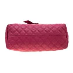 Pre Owned Marc Jacobs Dark Pink Quilted Leather Bruna Belted Tote