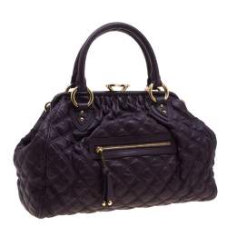 Pre Owned Marc Jacobs Purple Quilted Leather Stam Shoulder Bag