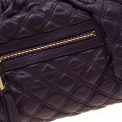 Pre Owned Marc Jacobs Purple Quilted Leather Stam Shoulder Bag