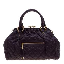 Pre Owned Marc Jacobs Purple Quilted Leather Stam Shoulder Bag