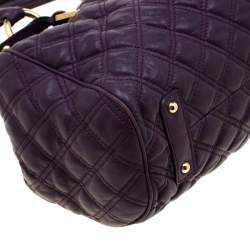 Pre Owned Marc Jacobs Purple Quilted Leather Stam Shoulder Bag