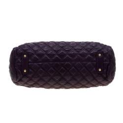 Pre Owned Marc Jacobs Purple Quilted Leather Stam Shoulder Bag