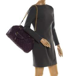 Pre Owned Marc Jacobs Purple Quilted Leather Stam Shoulder Bag