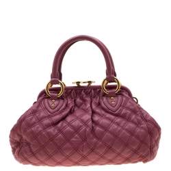 Pre Owned Marc Jacobs Pink Quilted Leather Stam Shoulder Bag