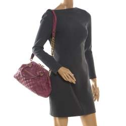 Pre Owned Marc Jacobs Pink Quilted Leather Stam Shoulder Bag
