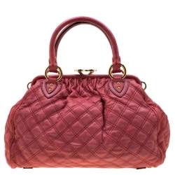 Pre Owned Marc Jacobs Pink Quilted Leather Stam Shoulder Bag