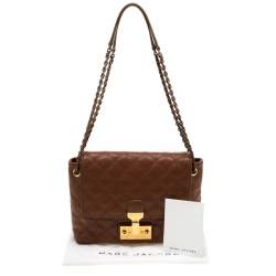 Pre Owned Marc Jacobs Brown Quilted Leather Large Baroque Single Shoulder Bag