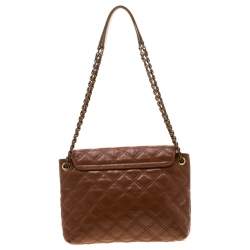 Pre Owned Marc Jacobs Brown Quilted Leather Large Baroque Single Shoulder Bag