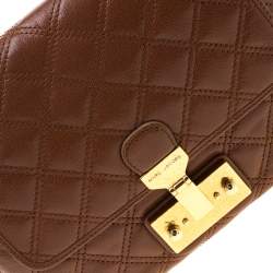 Pre Owned Marc Jacobs Brown Quilted Leather Large Baroque Single Shoulder Bag