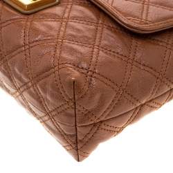 Pre Owned Marc Jacobs Brown Quilted Leather Large Baroque Single Shoulder Bag