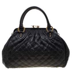 Pre Owned Marc Jacobs Black Quilted Leather Stam Shoulder Bag