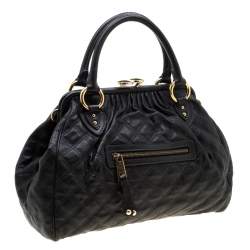 Pre Owned Marc Jacobs Black Quilted Leather Stam Shoulder Bag