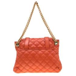 Pre Owned Marc Jacobs Orange Quilted Leather Mary Shoulder Bag