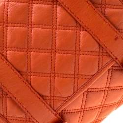 Pre Owned Marc Jacobs Orange Quilted Leather Mary Shoulder Bag
