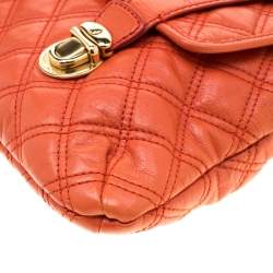 Pre Owned Marc Jacobs Orange Quilted Leather Mary Shoulder Bag