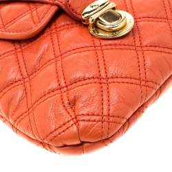 Pre Owned Marc Jacobs Orange Quilted Leather Mary Shoulder Bag