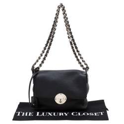 Marc Jacobs Black Leather Flap Chain Shoulder Bag