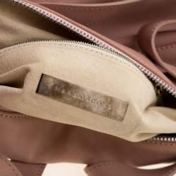 Pre Owned Marc Jacobs Peach Leather Double Buckle Pocket Boston Bag