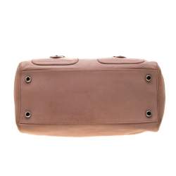 Pre Owned Marc Jacobs Peach Leather Double Buckle Pocket Boston Bag