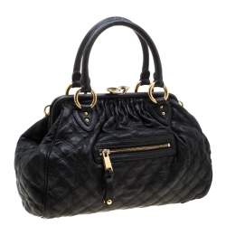 Pre Owned Marc Jacobs Black Quilted Leather Stam Shoulder Bag