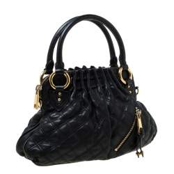 Pre Owned Marc Jacobs Black Quilted Leather Small Cecilia Satchel