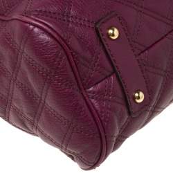 Pre Owned Marc Jacobs Purple Quilted Leather Stam Satchel