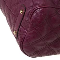 Pre Owned Marc Jacobs Purple Quilted Leather Stam Satchel