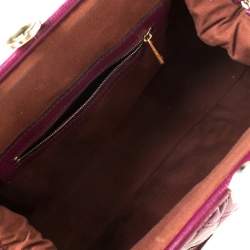 Pre Owned Marc Jacobs Purple Quilted Leather Stam Satchel