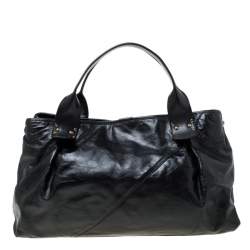 Pre Owned Marc Jacobs Black Leather Studded Logo Tote