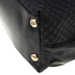 Pre Owned Marc Jacobs Black Leather Studded Logo Tote