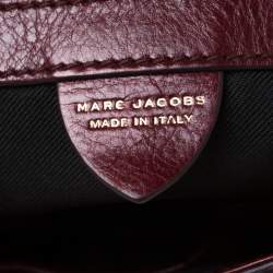 Pre Owned Marc Jacobs Burgundy Leather, Suede and Python Trim Polly Shoulder Bag