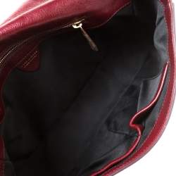 Pre Owned Marc Jacobs Burgundy Leather, Suede and Python Trim Polly Shoulder Bag