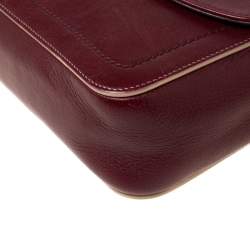 Pre Owned Marc Jacobs Burgundy Leather, Suede and Python Trim Polly Shoulder Bag