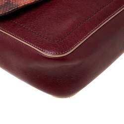 Pre Owned Marc Jacobs Burgundy Leather, Suede and Python Trim Polly Shoulder Bag